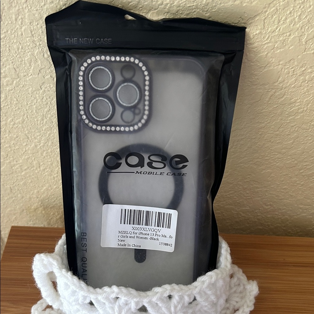 Clear and black iPhone 13 Case with bling